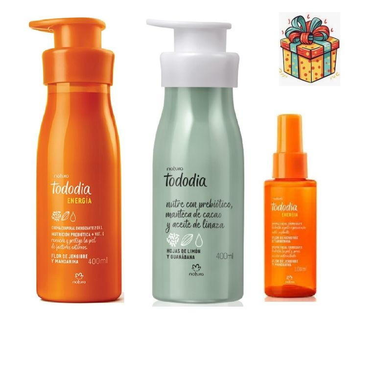 2 crema corporal tododia guanabana y mandarina y bruma facial