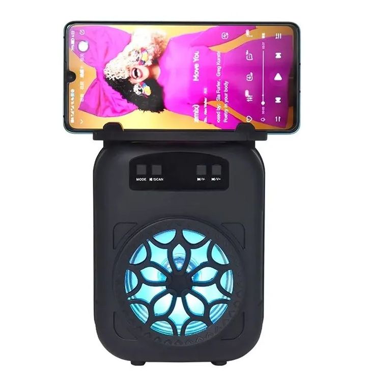 Parlante Portatil Bluetooth con Portacelular Color Negro