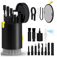 GENERICO - Kit de limpieza portátil multifuncional 20 en 1 negro