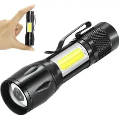 GENERICO - Mini Linterna Lampara Led Recargable con Zoom