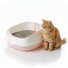 GENERICO - Caja de Arena Arenero para Gato con Pala Cernidora 20x40x48cm - Rosa