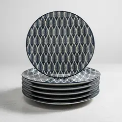 OEM - Plato de Segundo de Porcelana Azul Natura 27 cm – Set de 6 Unidades Premium