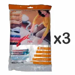 GENERICO - BOLSA AL VACIO PARA ROPA EDREDON FRAZADAS 70X100 - X3