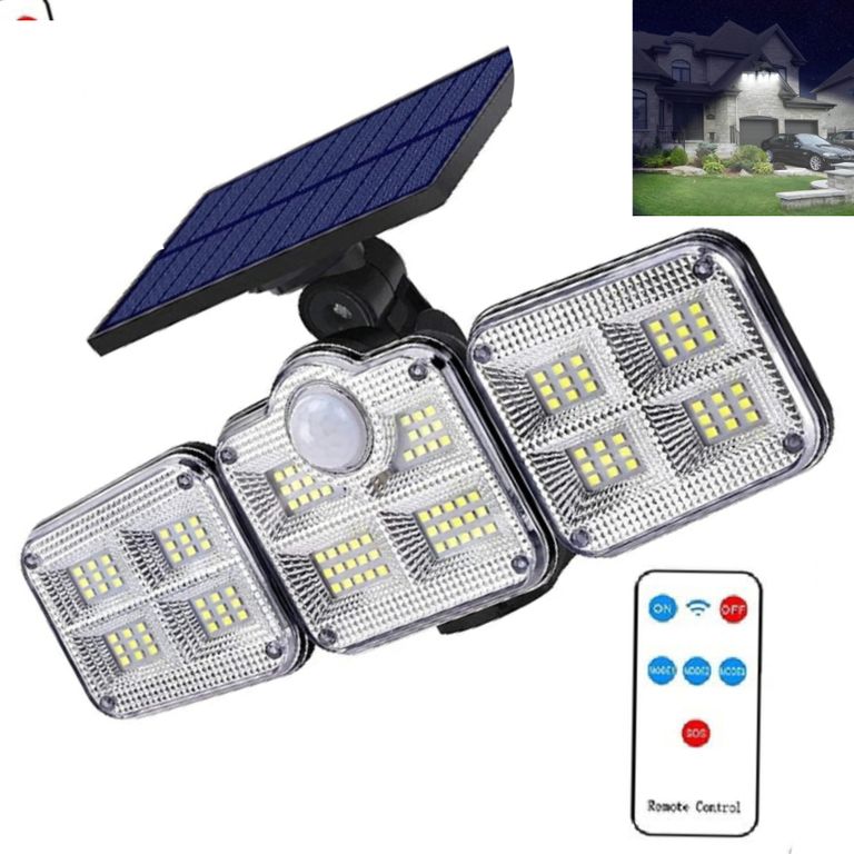 Lampara Reflector para Exterior Luz LED Panel Solar Sensor de Movimiento