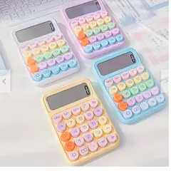 GENERICO - Calculadora de colores Pastel con botones redondos pack 2 unidades