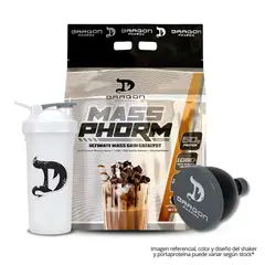 DRAG PHARMA - MassPhorm 12 LB - chocolate milshaker + Shaker Blanco Dragon Pharma + Embudo Dragon Pharma