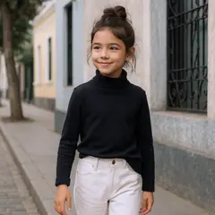 LE PETIT COMPANY - Polo Cafarena Negro Niño Niña 100 Algodón -