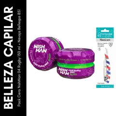 GENERICO - Pack Cera NishMan 04 Rugby 150 ml + Regalo Navaja Bellespa 851