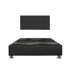 GENERICO - Cama tapizada Selene Pcromadas - 15plz Negro