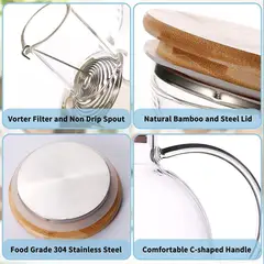 GENERICO - Tetera de vidrio GLASS open flame de 1200 ml