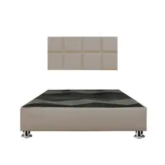 GENERICO - Cama tapizada Selene Pcromadas - 2plz Beige oscuro