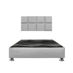 GENERICO - Cama tapizada Selene Pcromadas - 2plz Gris claro