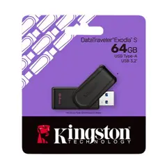 KINGSTON - Memoria USB 64GB DataTraveler Exodia S 3.2 Negro
