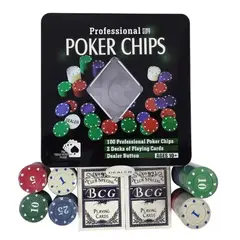 GENERICO - JUEGO DE MESA POKER CHIPS PROFESIONAL 100 PIEZAS CUADRADO
