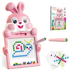 GENERICO - Juego Didactico Tablero de Píxeles Magnéticos Conejito Rosado