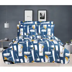 GENERICO - COBERTOR VERANO HAIRIFON - ESTAMPADO AZUL MARINO