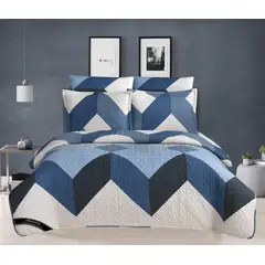 GENERICO - COBERTOR VERANO HAIRIFON - ESTAMPADO CUADROS AZUL