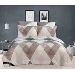 GENERICO - COBERTOR VERANO HAIRIFON - ESTAMPADO TRIÁNGULOS BEIGE