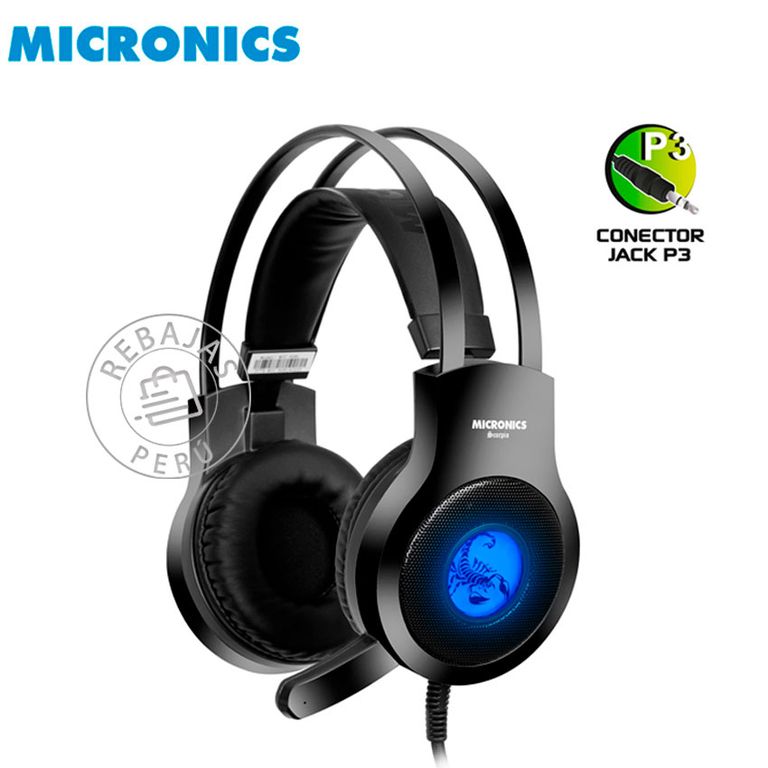 Audífono Gamer Scorpio MIC HG813 LED Azul Vibración 35mm