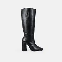 GINO BIGIONI - Bota Mujer de cuero NEWTON Pespunte Negro Sin Peluche