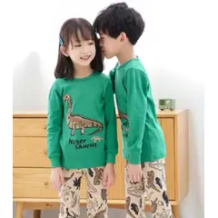 GENERICO - Hermosa Pijama de Invierno para Niños de Dinosaurio Completa