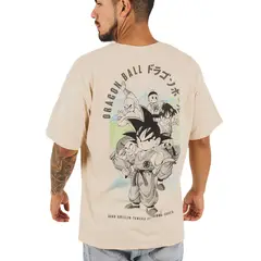 DRAGON BALL - Polo Hombre Manga Corta Oversize Algodón Vainilla