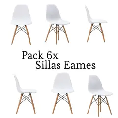 GENERICO - Juego de Silla Vintage Eames Pack x6