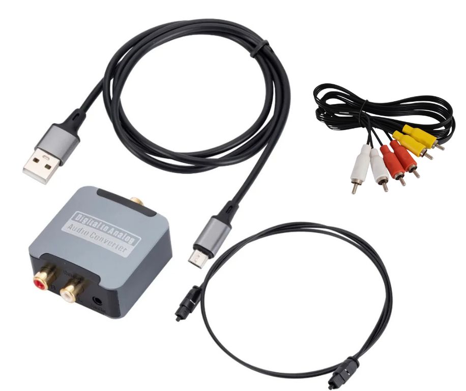 Convertidor Óptico DAC Kit Cable Óptico + Rca A Auxiliar