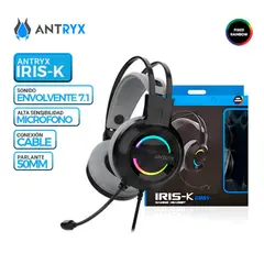 ANTRYX - AURICULAR IRIS-K GRAY, 7.1 VIRTUAL SURROUND, USB, RAINBOW