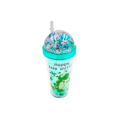 GENERICO - Tomatodo Acrílico con Tapa - Dinosaurio - Verde