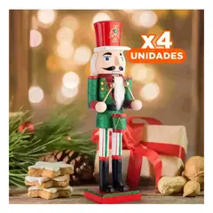 GENERICO - Pack4 Cascanuez Navideño con Tambor en Verde