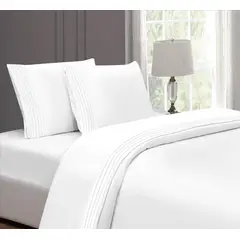 CASATEX - Juego de sabanas King 100% algodón con bordado