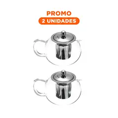 RYBIU IMPORT - Pack2 Tetera Borosilicato Circular para Te 800ml