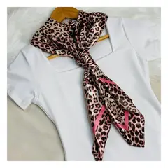 RYBIU IMPORT - Pañoleta Animal Print Rosado 85 x 85 cm