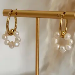 GENERICO - Aretes de perlas naturales de rio - Naif Jewelry Peru