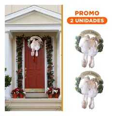 RYBIU IMPORT - Pack2 Adorno de Corona para Navidad 2 Muñeos en Blanco