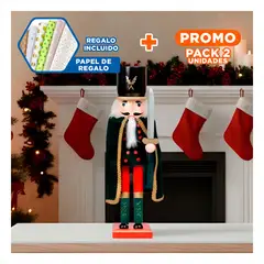 GENERICO - Pack2 Cascanuez para Navidad en Negro Y+Papel de Regalo