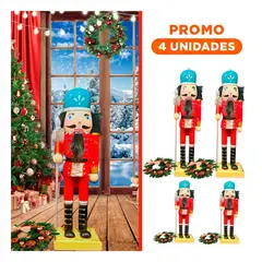GENERICO - Pack4 Cascanuez para Navidad Tono RojoCeles