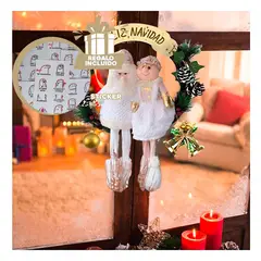 GENERICO - Corona de Adviento con Muñecos en Blanco Y+Regalo Stickers