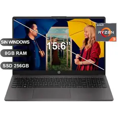 HP - Laptop 255 G10 RYZEN 3 7320U, 8GB RAM, 256GB SSD, 15.6", SIN WINDOWS (BF9X1AT)