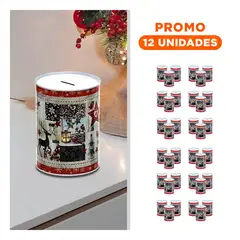 GENERICO - Pack12 Cofre Diseño Estrella con Ramas Rojos de Blanco