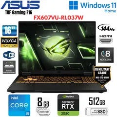 ASUS - Laptop TUF Gaming F16 Rtx4050 Intel Core 5 210h 8gb Ram 512gb Ssd F16 FX607VU-RL037W 16" Fhd