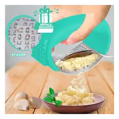 GENERICO - Triturador Multiuso de Ajo Verde agua Y+Regalo Stickers