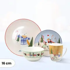 ICHIMATSU - Juego de Vajilla Oso Bastones Navideños 16 Piezas