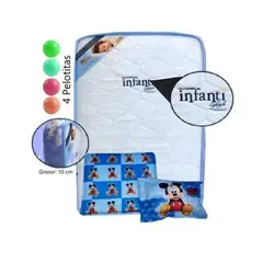 GENERICO - Colchón Ergonomico Pack and Play Grosor 10 cm Celeste