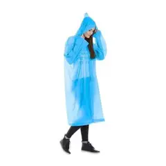 GENERICO - PONCHO IMPERMEABLE PARA LLUVIA CELESTE