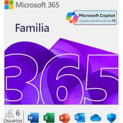 MICROSOFT - OFFICE 365 FAMILIA + IA COPILOT 6 USUARIOS