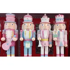 GENERICO - Cascanueces de navidad pack de 4 modelos color pastes 38cm