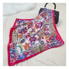 RYBIU IMPORT - Pañoleta Flores Rojo 47 x 47 cm Mujer