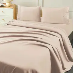 GOLDSUN - JUEGO DE SÁBANAS 4 PIEZAS 3000 HILOS BORDADO INGLES 2 PLAZAS